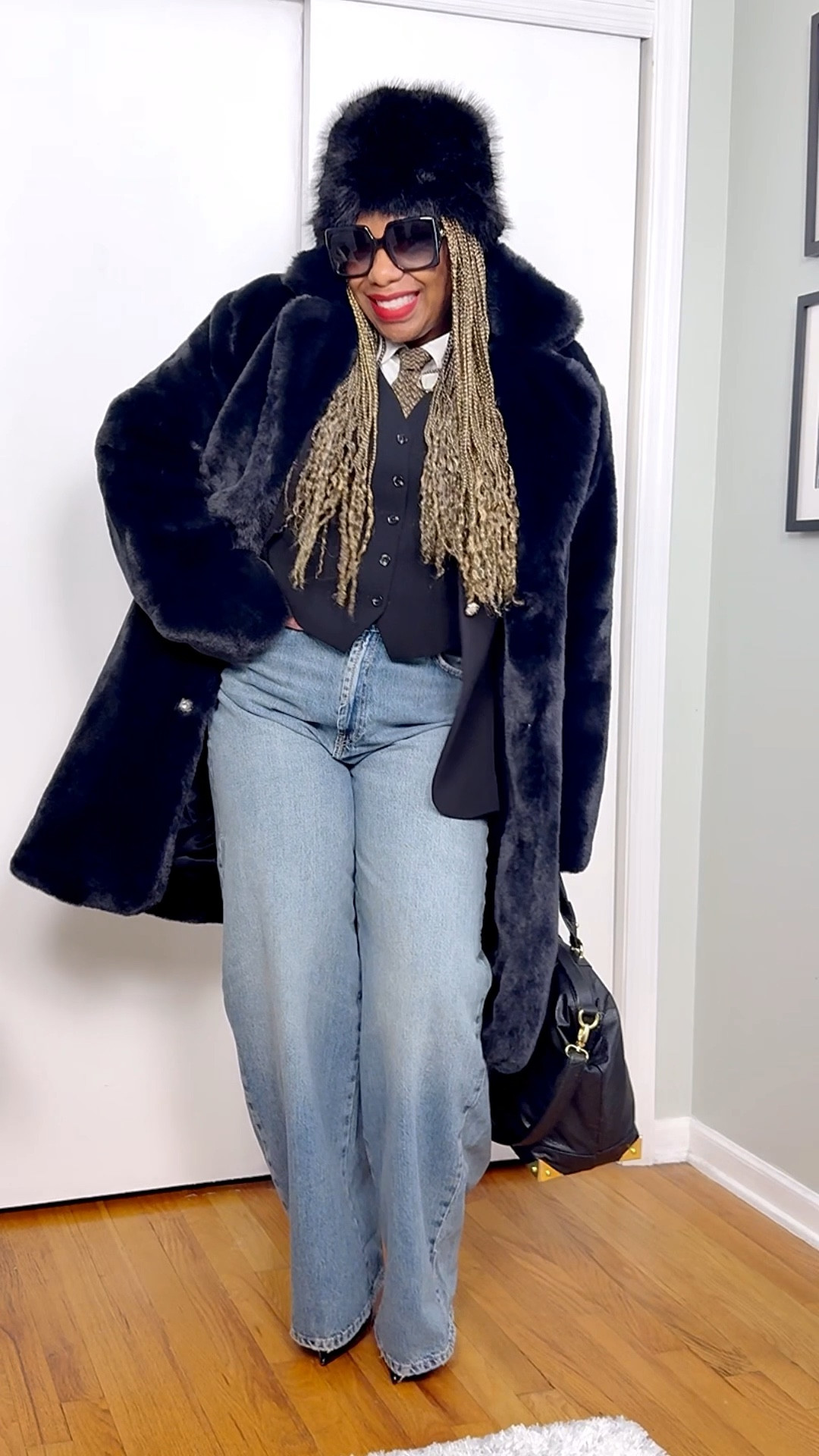 Menswear-Inspired Denim Look | Outfits by Miki Menswear-inspired layers with a luxe edge.
Vest + button-down, wide-leg denim, statement coat, and sharp accessories.
Exact pieces + close alternates linked.

#LTKOver40 #LTKootd #LTKMidsize