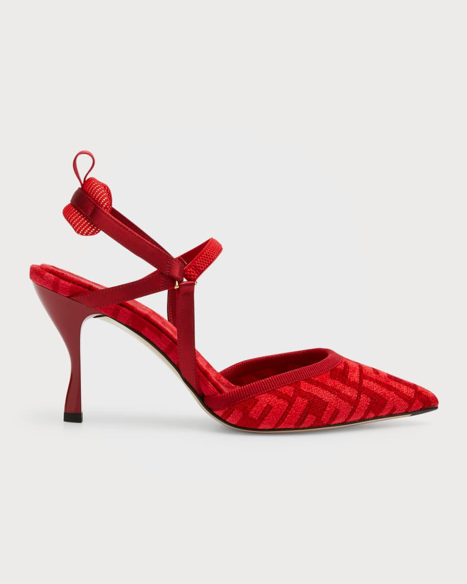 Fendi Colibri 85mm Mesh Slingback Pumps | Neiman Marcus
