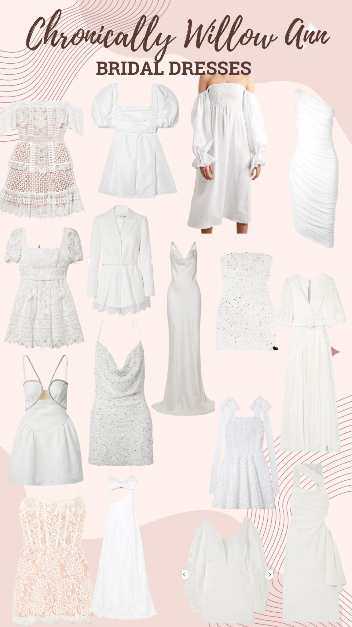 Gorgeous bridal dresses that are made for feeling elegant and beautiful. Great dresses for any bridal event. Great for bachelorettes, great for wedding showers, dresses for bridal showers, dresses for rehearsal dinners, dresses for reception, dresses for honeymoon so much fun! All on sale for 20% off

#LTKwedding #LTKGiftGuide #LTKsalealert
