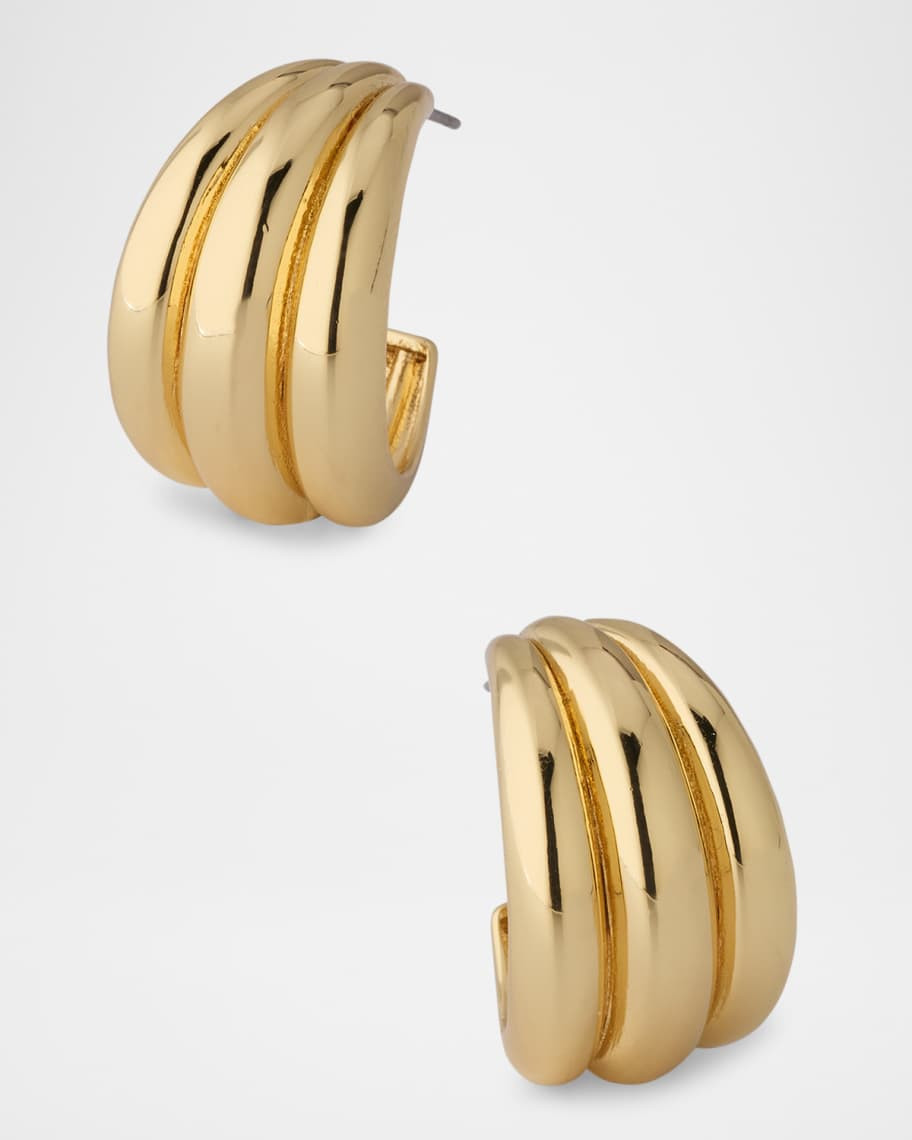 BaubleBar Yvette Golden Hoop Earrings | Neiman Marcus