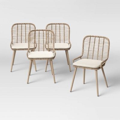 Leona 4pk Woven Stacking Patio Dining Chairs - Opalhouse™ | Target