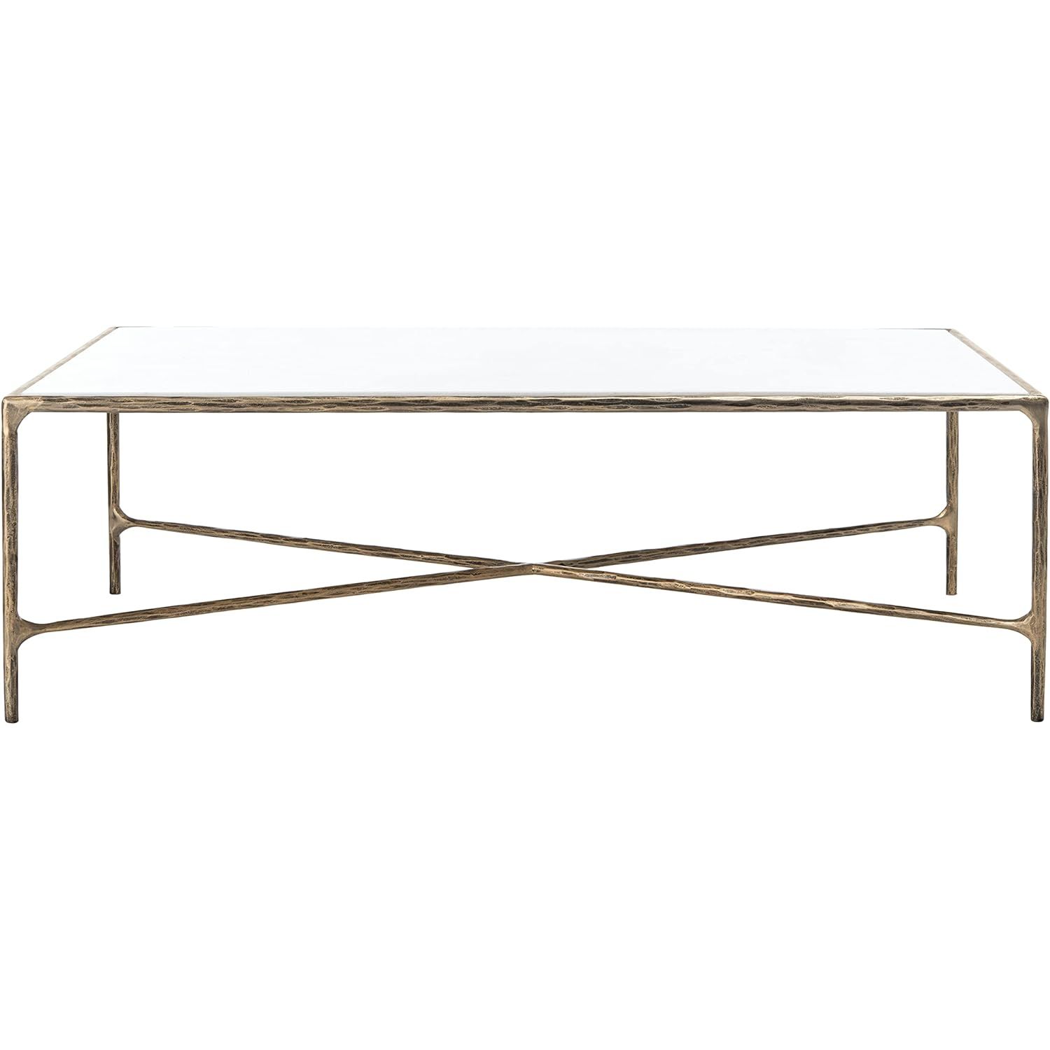 Safavieh Couture Home Collection Jessa Metal Marble Top Rectangle Coffee Table (Fully Assembled) ... | Amazon (US)
