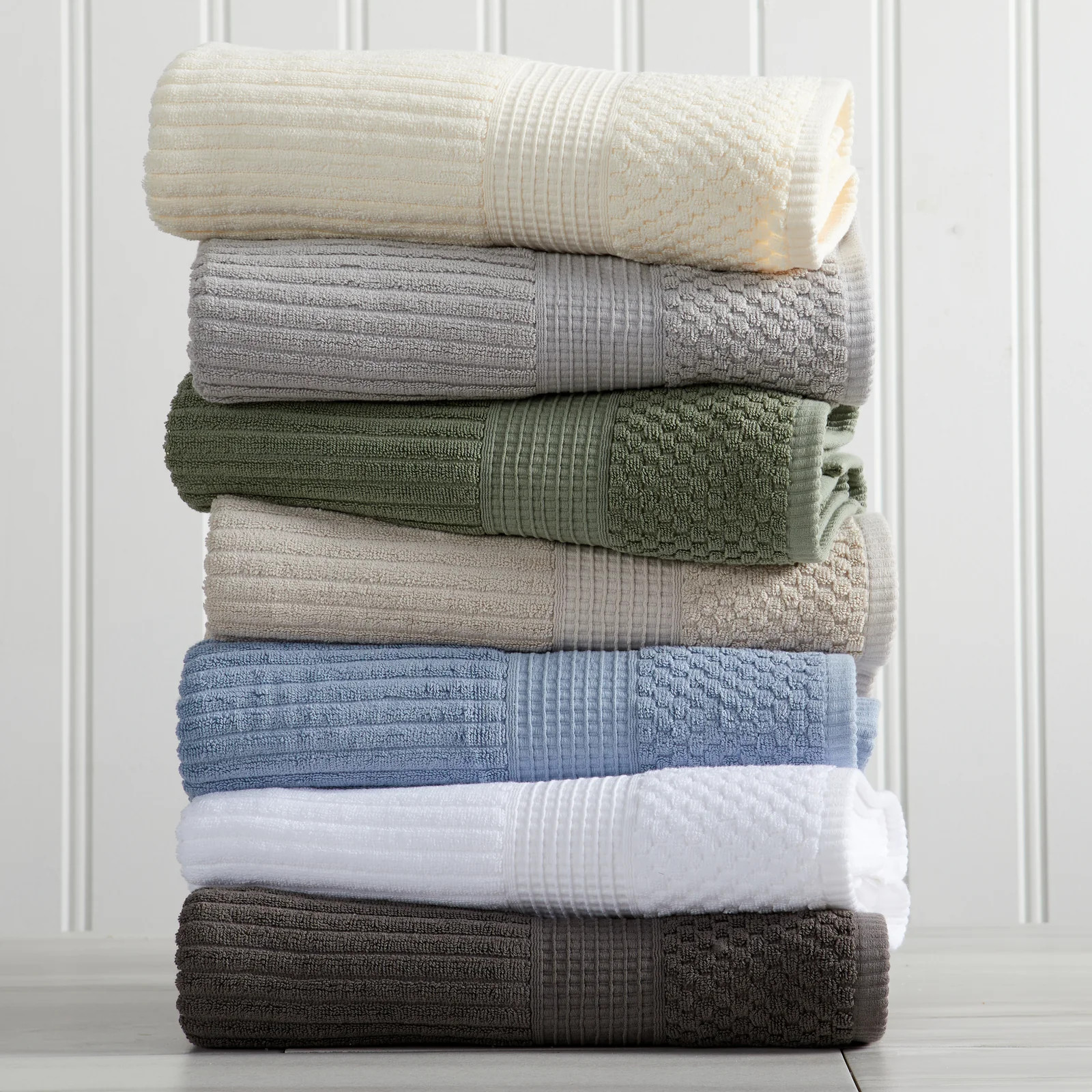 Krista Collection | Ribbed Textured Bath Towel Sets | Springtree Home
