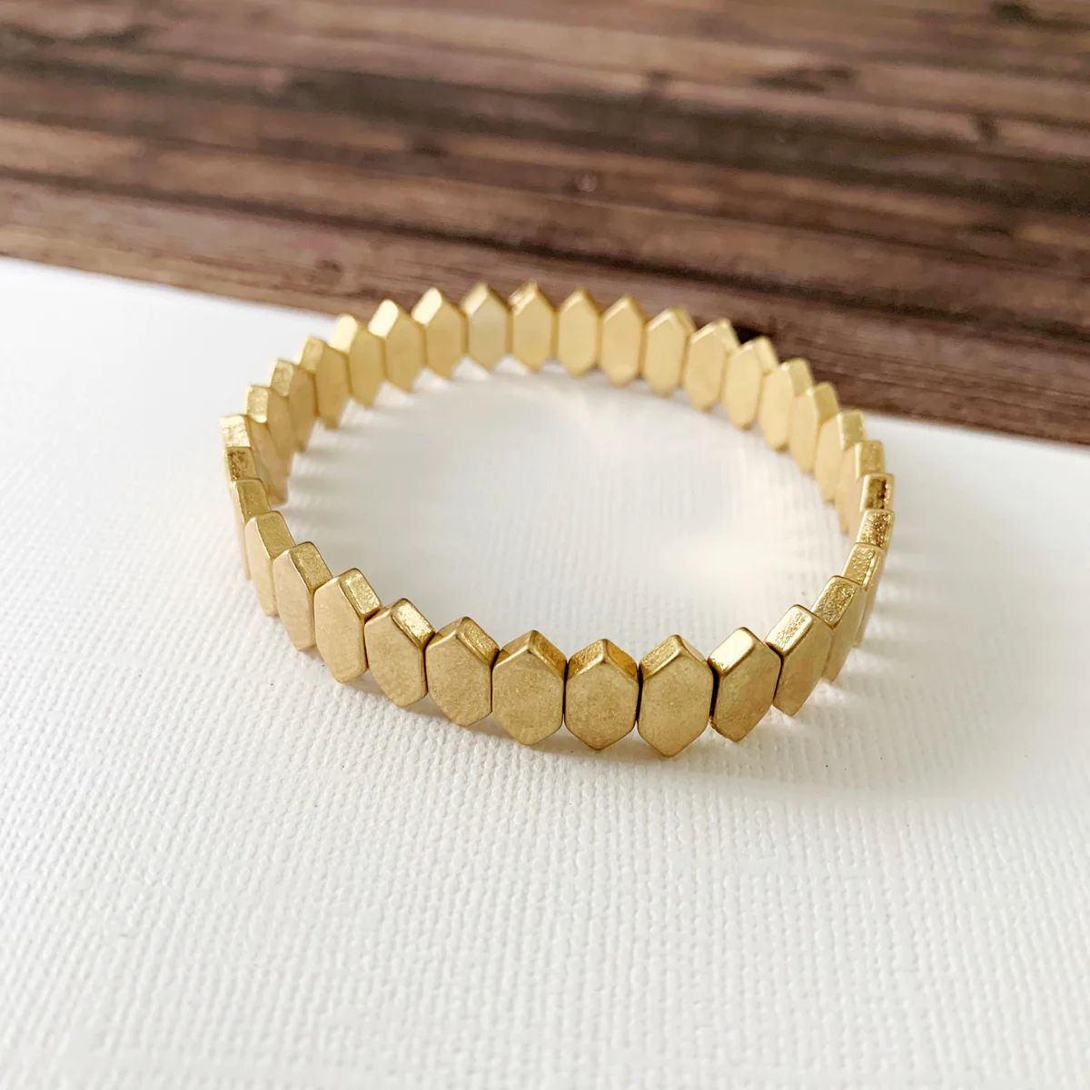 Boutique Bracelet Collection :: Raelynn Gold Marquee Tile Bracelet | Baubles & Bits