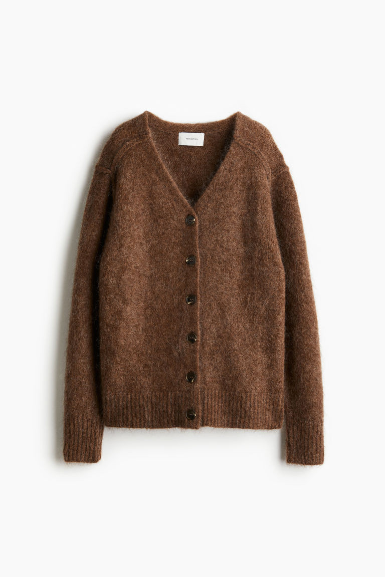 Mohair-Blend Cardigan - Brown - Ladies | H&M US | H&M (US + CA)