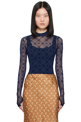 Navy Moonogram Turtleneck | SSENSE