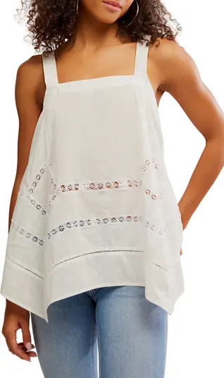 Free People Lace Inset Handkerchief Hem Cotton Camisole | Nordstromrack | Nordstrom Rack