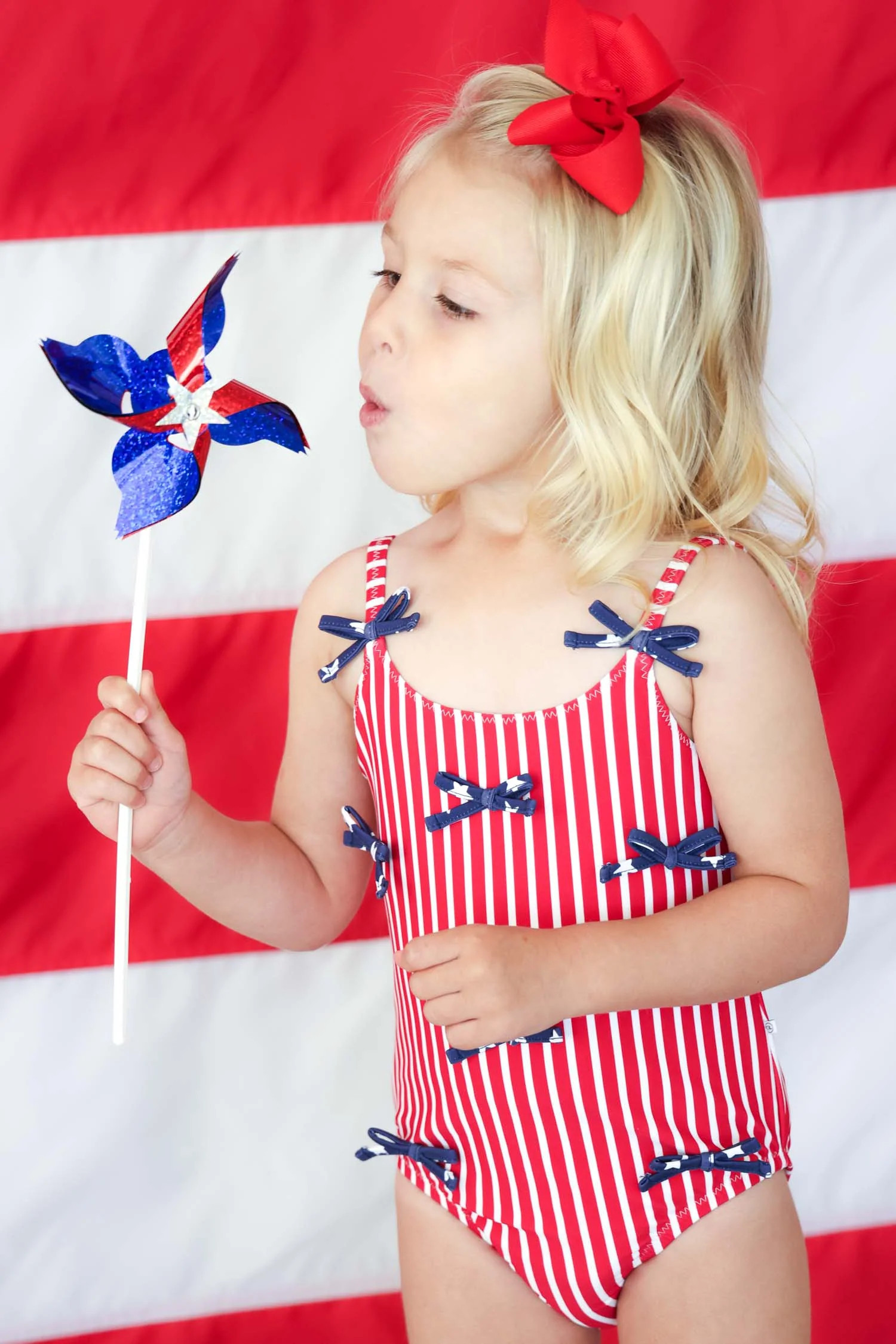Tiny Bows One Piece | Stars & Stripes Party | Caden Lane