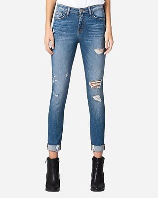 Flying Monkey Mid Rise Distressed Skinny Ankle Jeans | Express