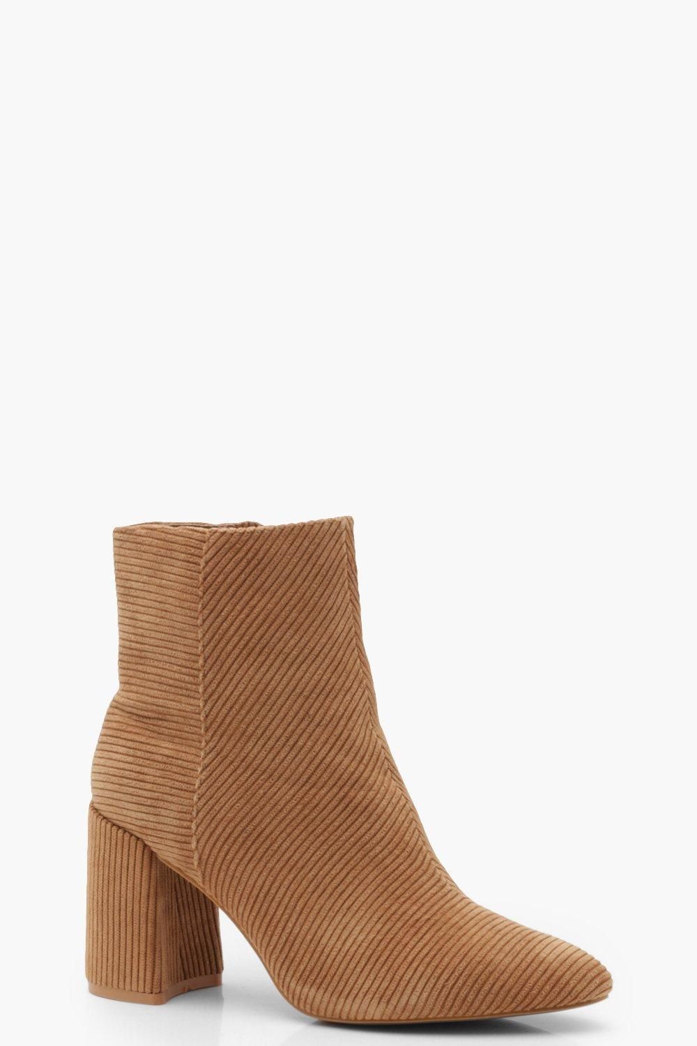 Cord Effect Pointed Shoe Boots | Boohoo.com (US & CA)