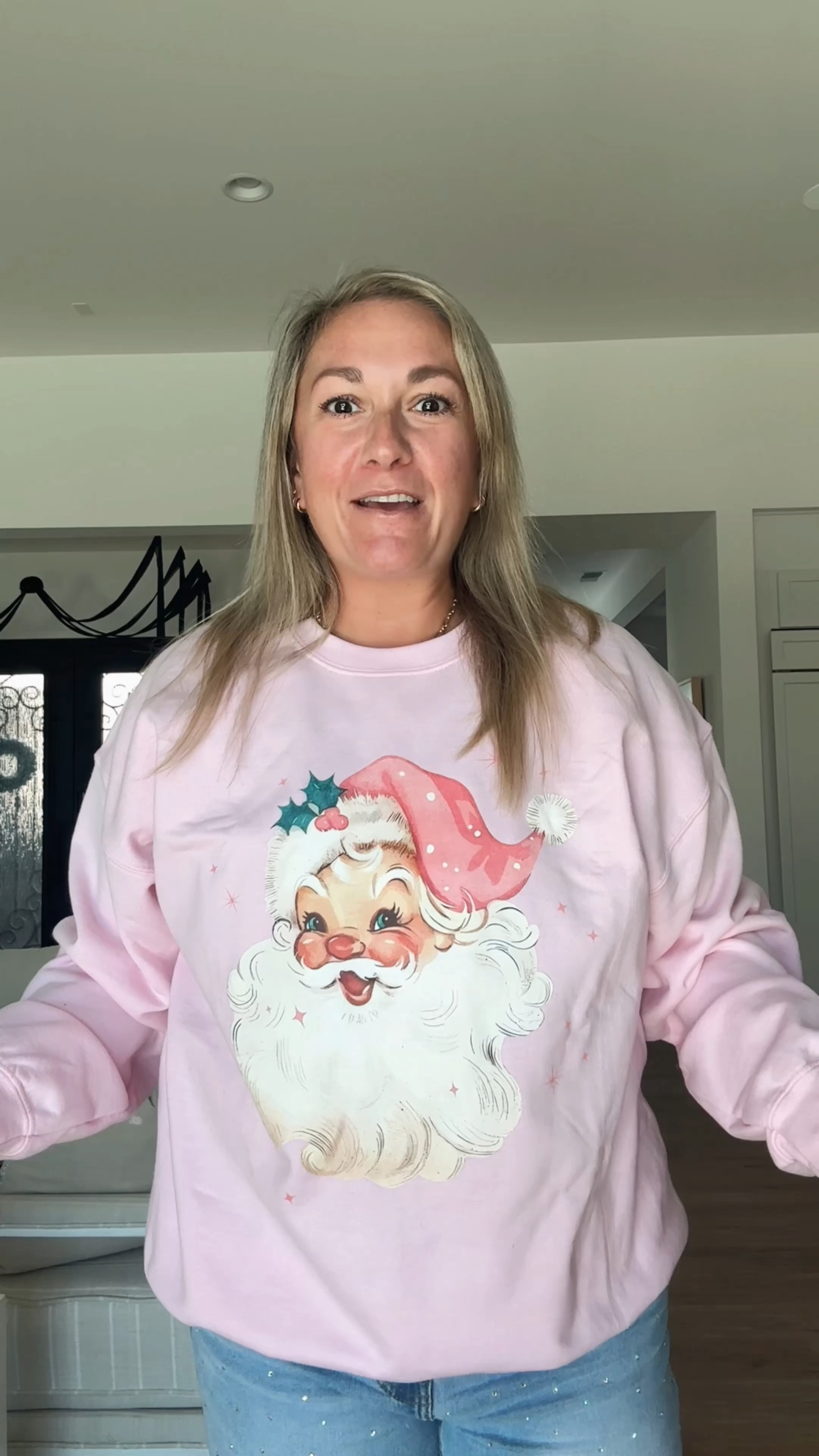 The cuuuuutest vintage pink Santa sweatshirt! Also available in a tshirt and hoodie! 

#LTKHoliday #LTKSeasonal #LTKStyleTip