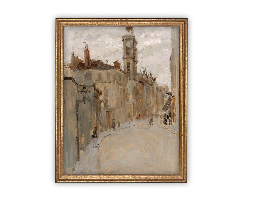 Framed Vintage Canvas Print: European Cityscape Art - Etsy | Etsy (US)