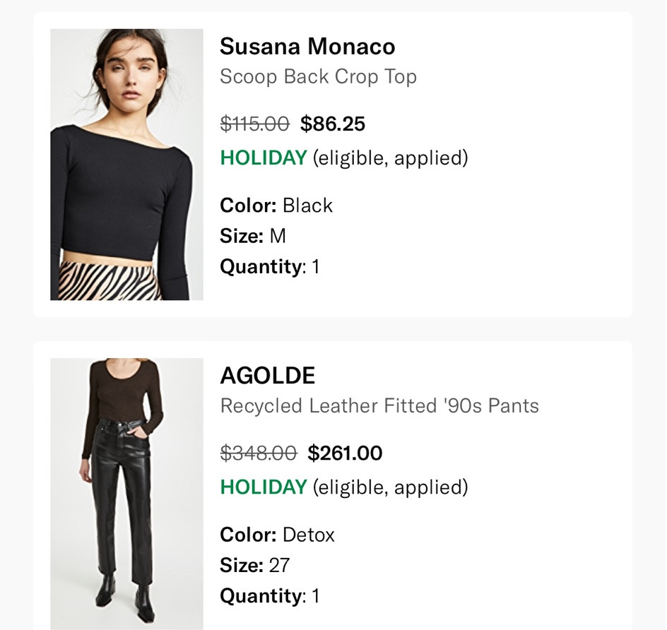 Shopbop, Black Friday, 

Can’t go wrong with 2 classic black pieces…this is exactly what I ordered. Use HOLIDAY for the discount⚡️
Top: M
Pants: 27

#LTKHoliday #LTKCyberweek #LTKunder100