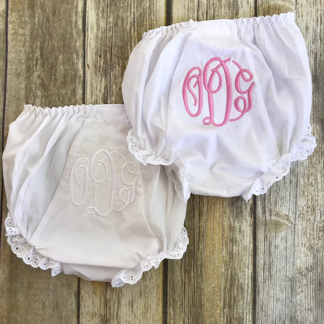 Monogrammed Baby Diaper Cover, Baby Girl Personalized Bloomers | Etsy (US)