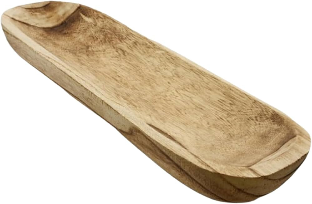 Wooden Dough Bowl – Hand-Carved 18-Inch Paulownia Large Bowl Rustic Home Decor- Versatile Kitch... | Amazon (US)