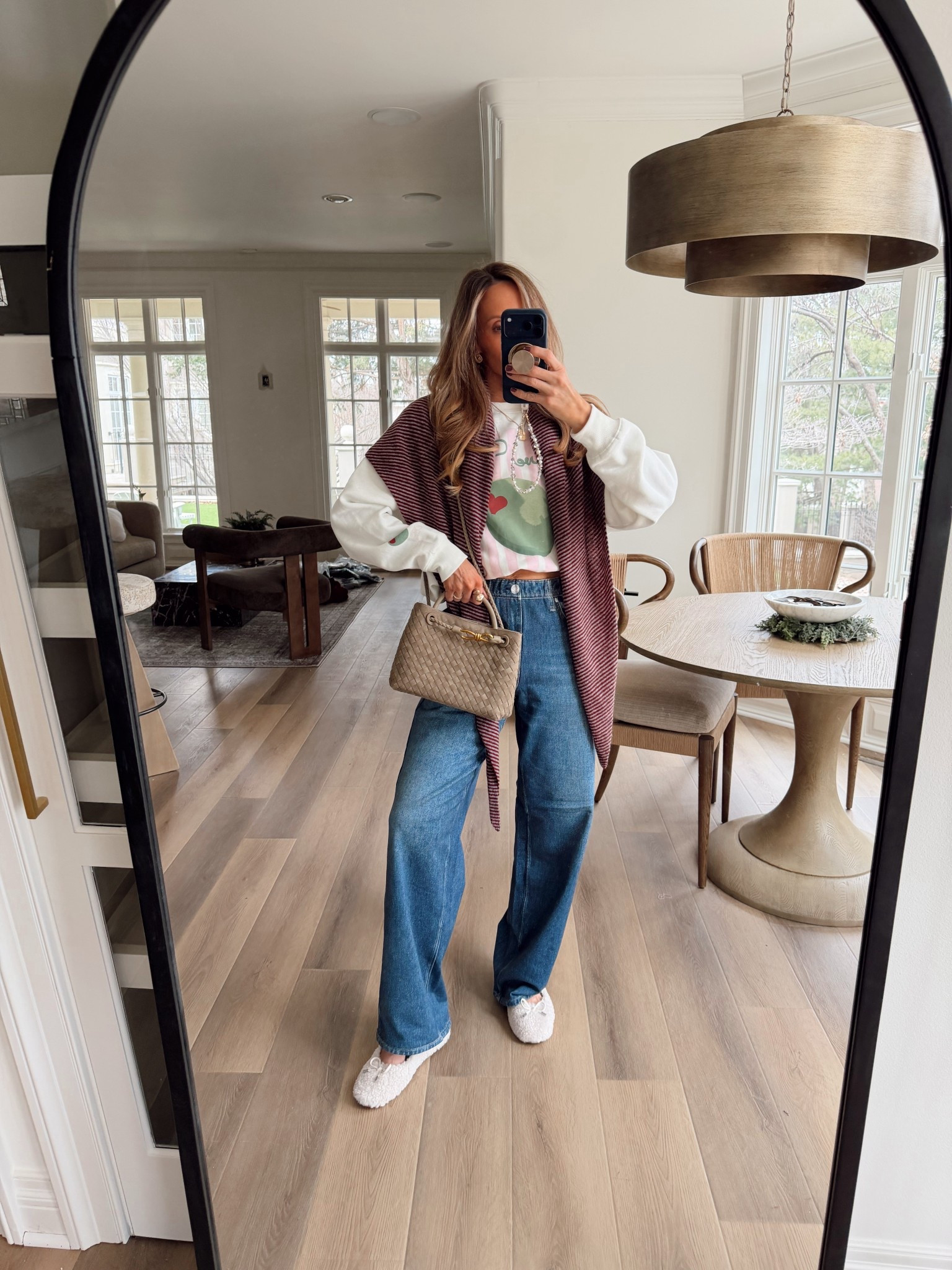 Triangle scarf outfit! Wearing the girls sweatpants jeans, size medium, pullover is size large 



#LTKmomlife #LTKOver40 #LTKootd