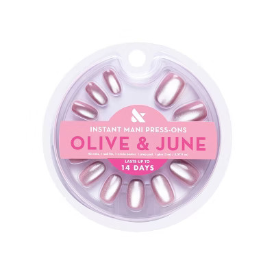 Olive & June Press-On Fake Nails - S Round - World Lit Velvet - 42ct: Vegan, Paraben-Free, Short, Oval | Target