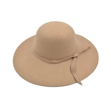 Women's Premium Felt Wide Brim Floppy Hat, Camel | Walmart (US)