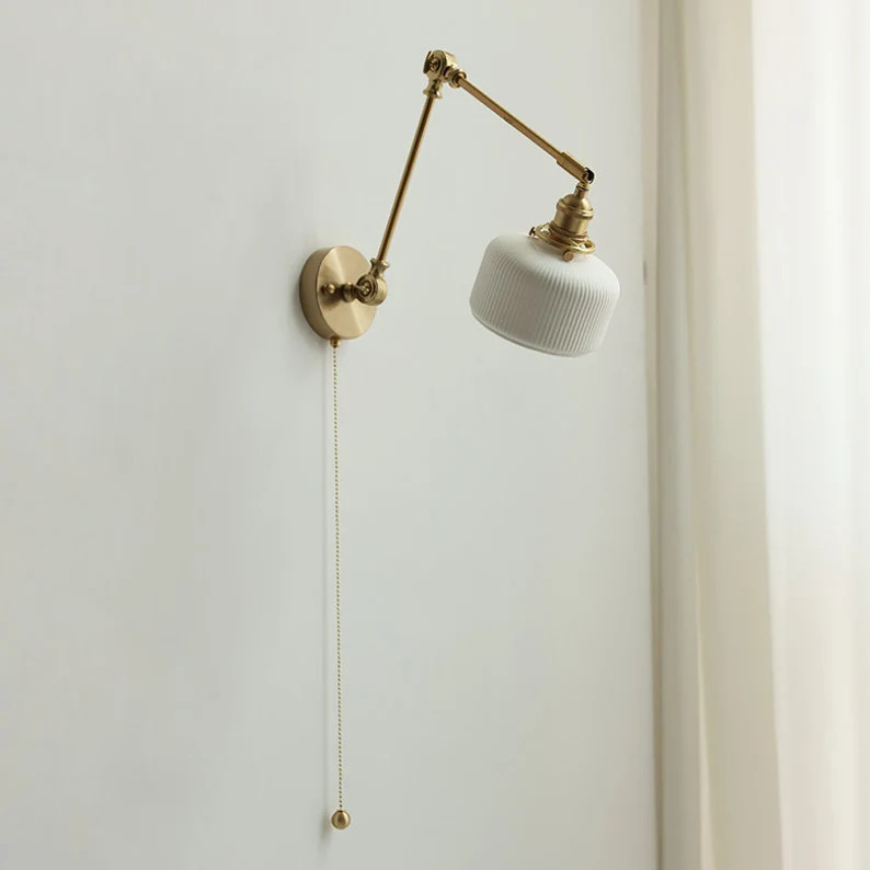 Brass Gold Wall Ceramic Light Wall Sconce Lighting Fixture - Etsy | Etsy (US)