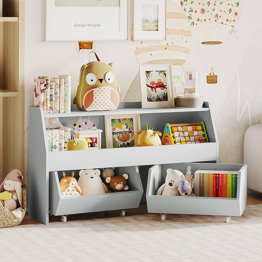 Toy Storage Organizer for Kids, Toy Storage Cabinet with Drawers, Boys and Girls Toy Shelf with W... | Amazon (US)