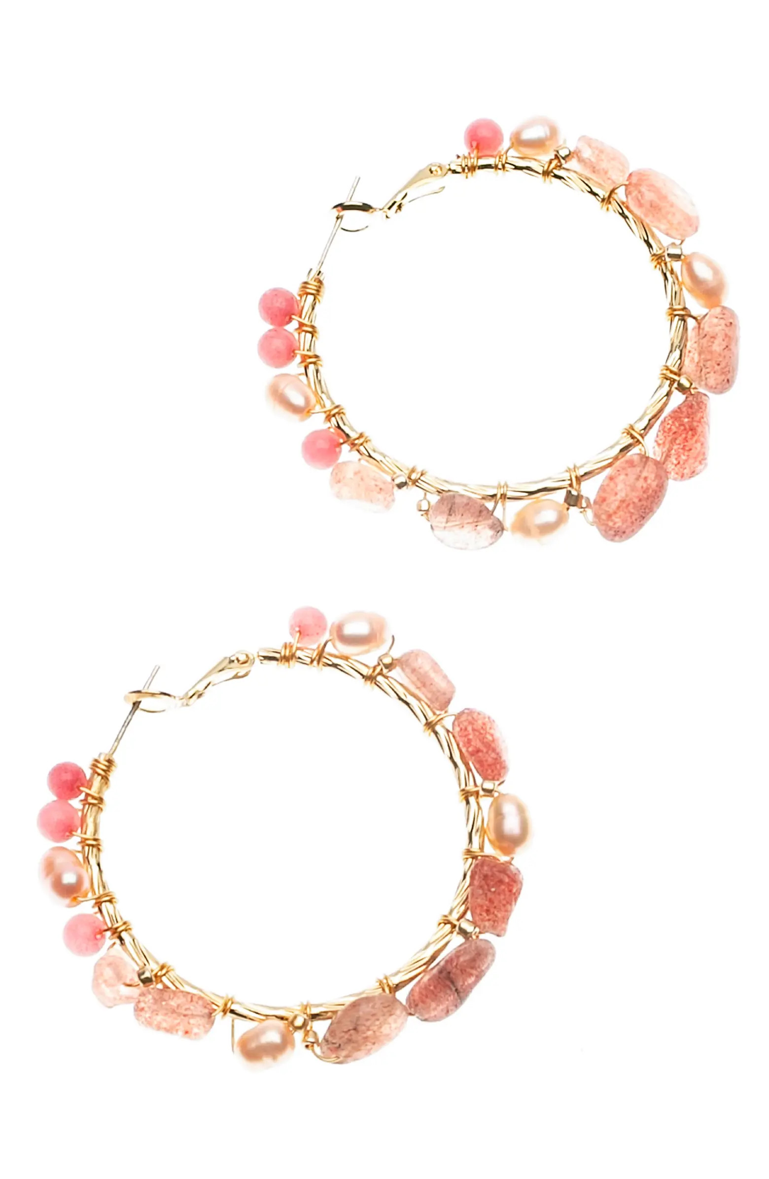 Nakamol Chicago Nude Beaded Hoop Earrings | Nordstrom | Nordstrom