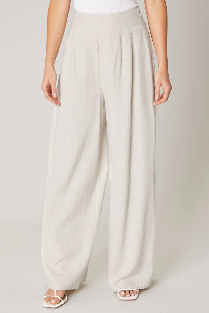 Saint Tropez Linen High Waist Wide Leg Pants | Sugarlips