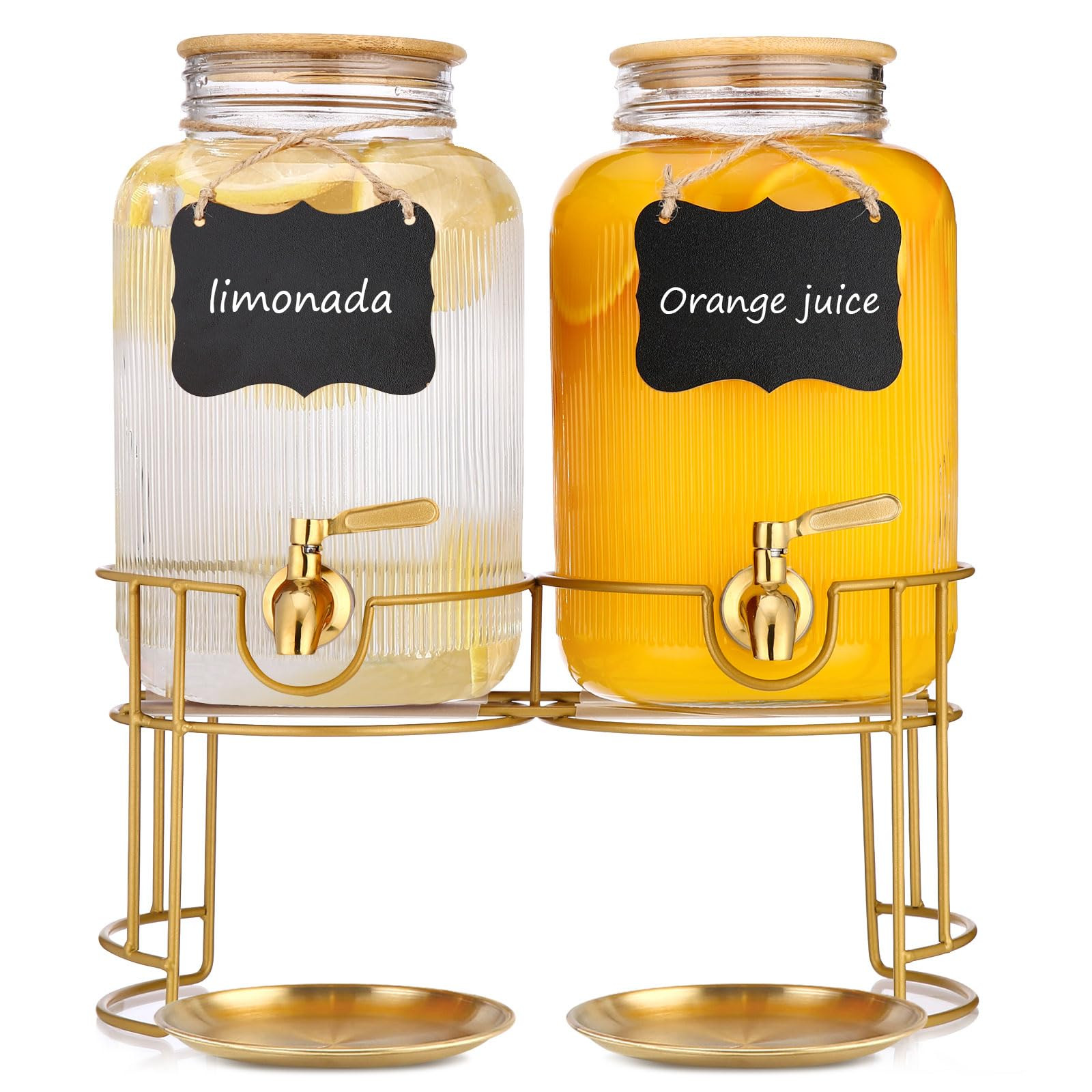 Drink Dispensers For Parties- 1 Gallon Beverage Dispenser with Stand and Spigot 18/8 Stainless St... | Amazon (US)