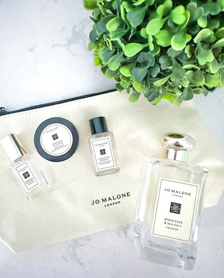 ✨New perfume alert!! This one is sooooo good you guys!! Plus it comes with this cute bag and travel size items!🫶🏻

#jomalone #perfume #fragrance #woodsageandseasalt 

#LTKover40 #LTKbeauty #LTKFind