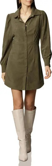 Long Sleeve Corduroy Mini Shirtdress | Nordstrom
