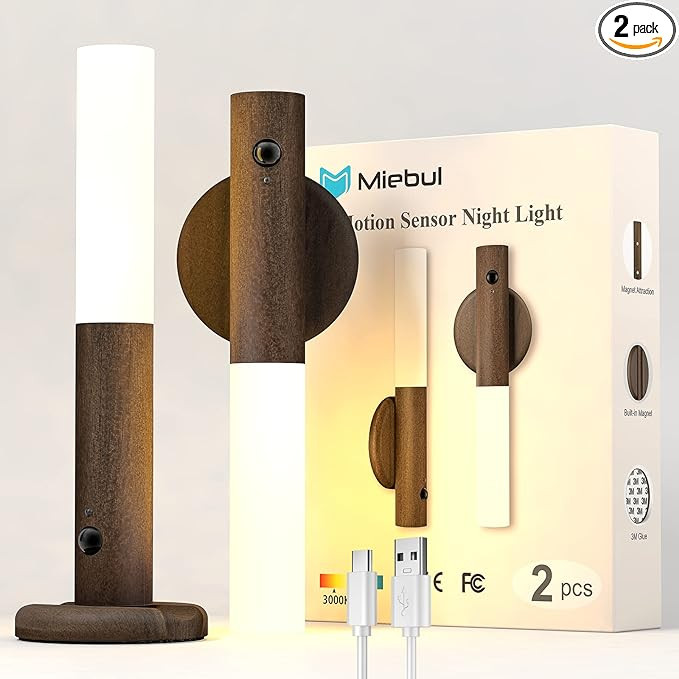 Miebul Motion Sensor Night Light, Magnetic LED Wall Lights Rechargeable Sensor Night Light Indoor... | Amazon (US)