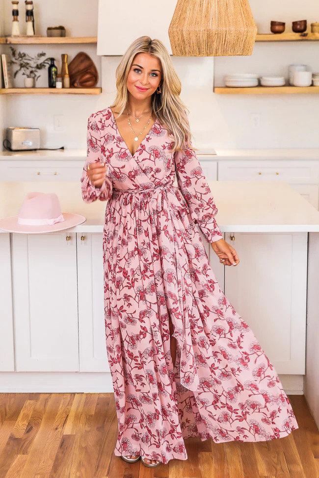 My Dearest Darling Pink Floral Maxi Dress | The Pink Lily Boutique