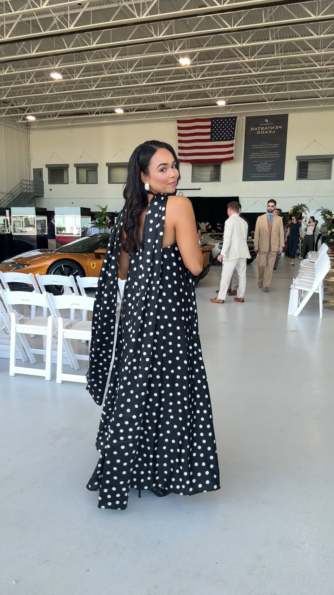 One of my FAVORITE dresses to date! 🤍✨ I rented this beauty from FashionPass, but you can also purchase it from Show Me Your Mumu! I wore it to Ferraris on the Runway Detroit and felt SO good in it. 
It would be absolutely perfect for a wedding guest dress, gala, charity event, or any special occasion where you want to make a statement! Wearing an XS and includes zipper on the side!