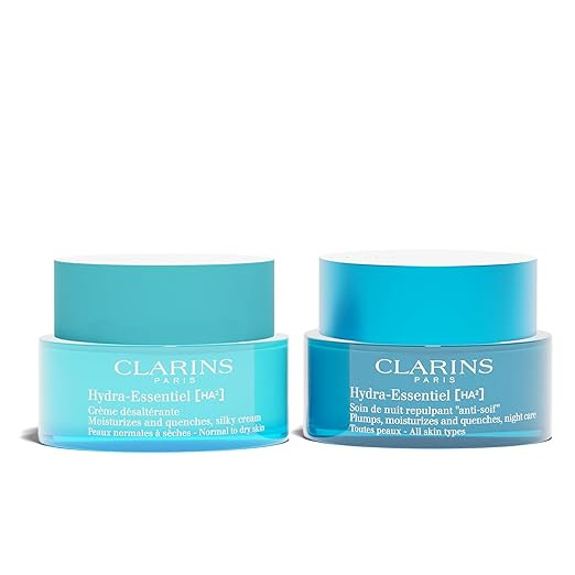 Clarins Hydra-Essentiel Silky Cream and Night Cream Intensely Hydrating Bundle | 60 Seconds to Pl... | Amazon (US)