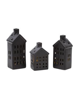 Set Of 3 Led Porcelain Houses | TJ Maxx