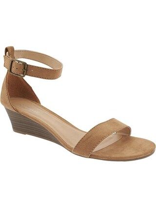 Old Navy Womens Sueded Wedge Sandals Size 10 - Tan | Old Navy US