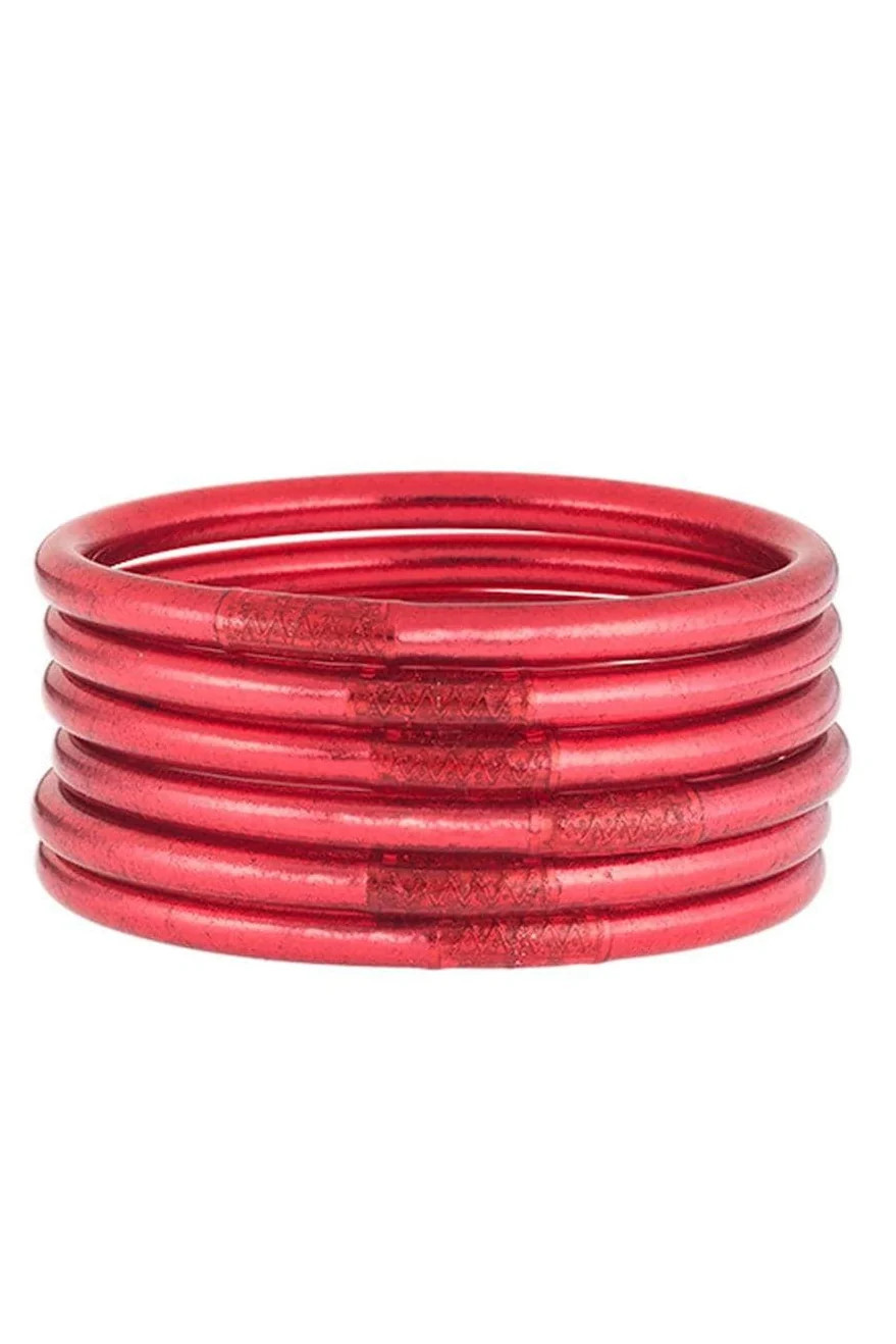 BudhaGirl Pink All Weather Bangle Bracelet (Set of 6) Medium | The Willow Tree