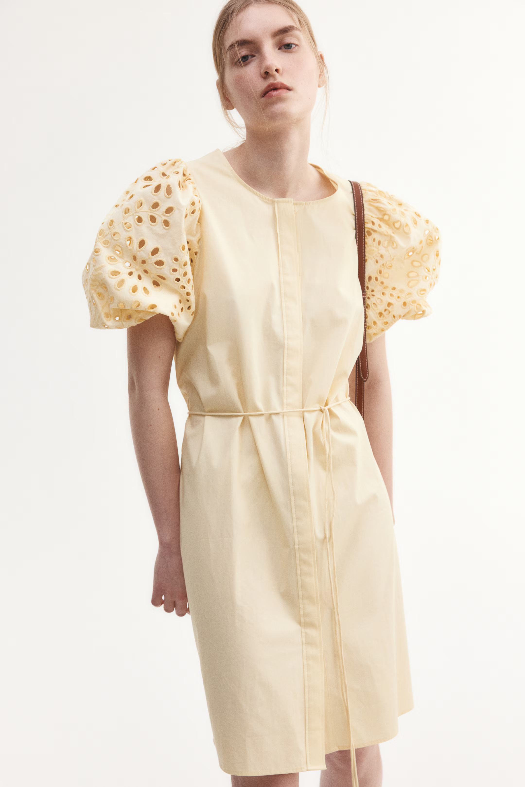 Dress with Eyelet-Embroidered Sleeves | H&M (US + CA)