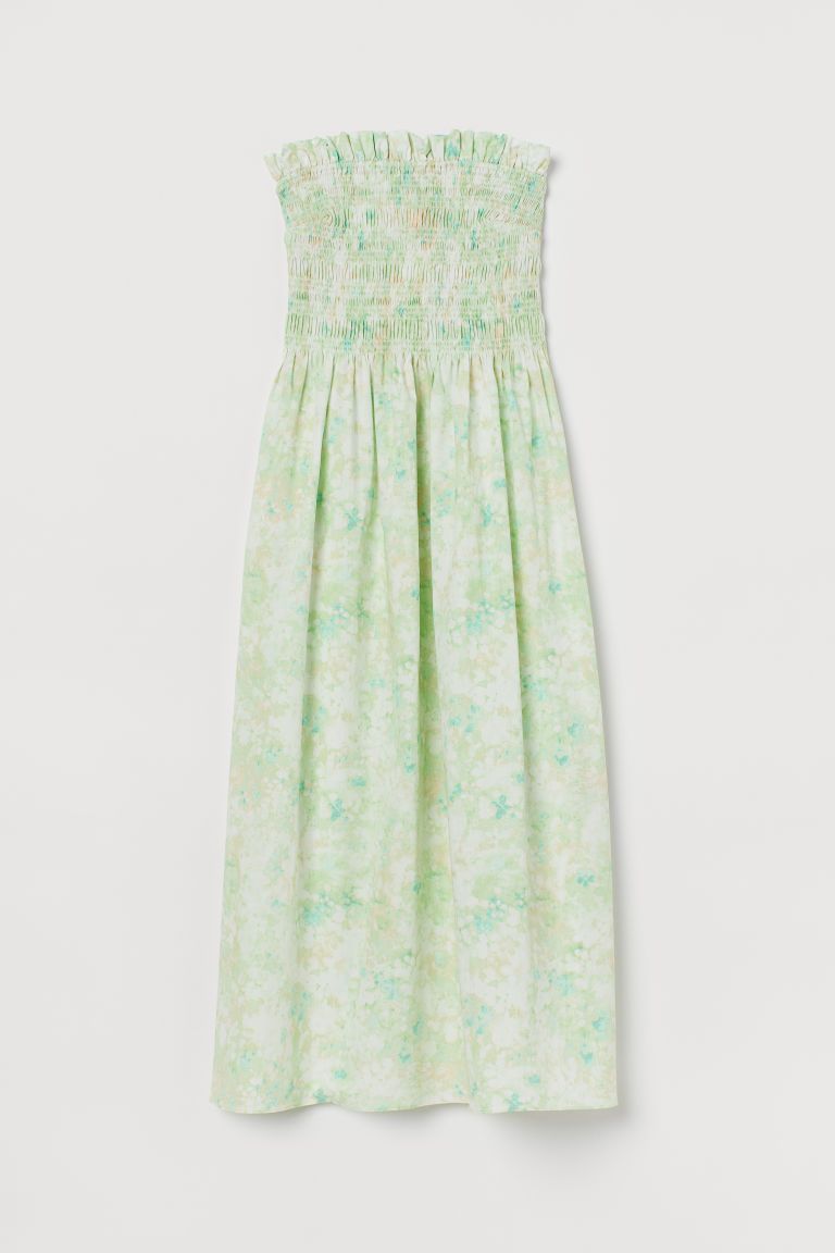 H & M - Smocked-bodice Dress - Green | H&M (US + CA)