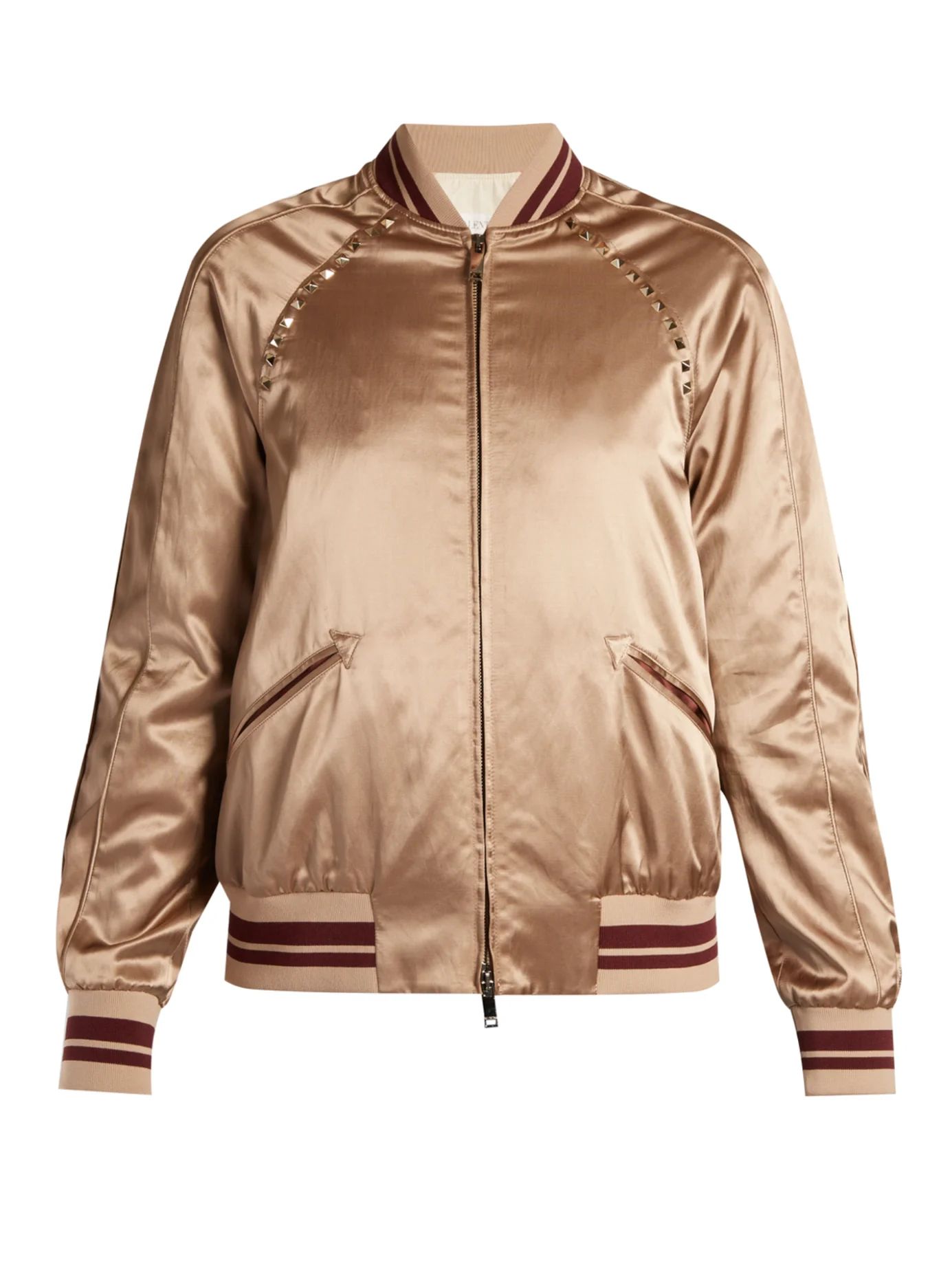 Rockstud-embellished satin bomber jacket | Matches (US)