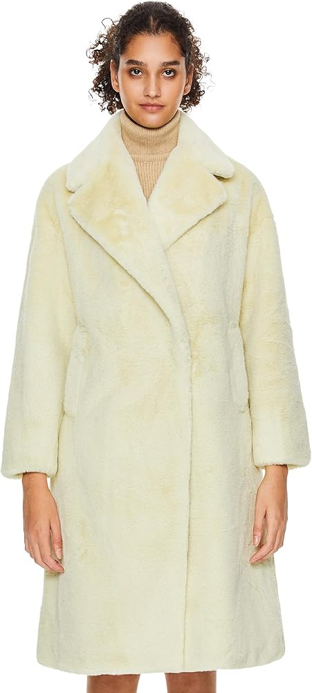 Orolay Women's Fuzzy Fleece Winter Jacket Faux Fur Lapel Coat Mid-Length Sherpa Teddy Coat | Amazon (US)