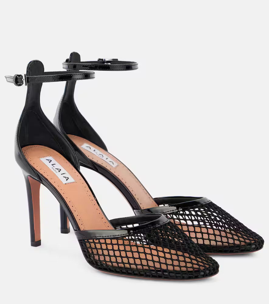 AlaÃ¯a Leather-trimmed mesh pumps | Mytheresa (INTL)