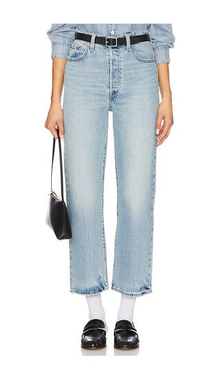 LEVI'S Ribcage Straight Ankle Jeans in Blue. - size 30 | Revolve Clothing (Global)
