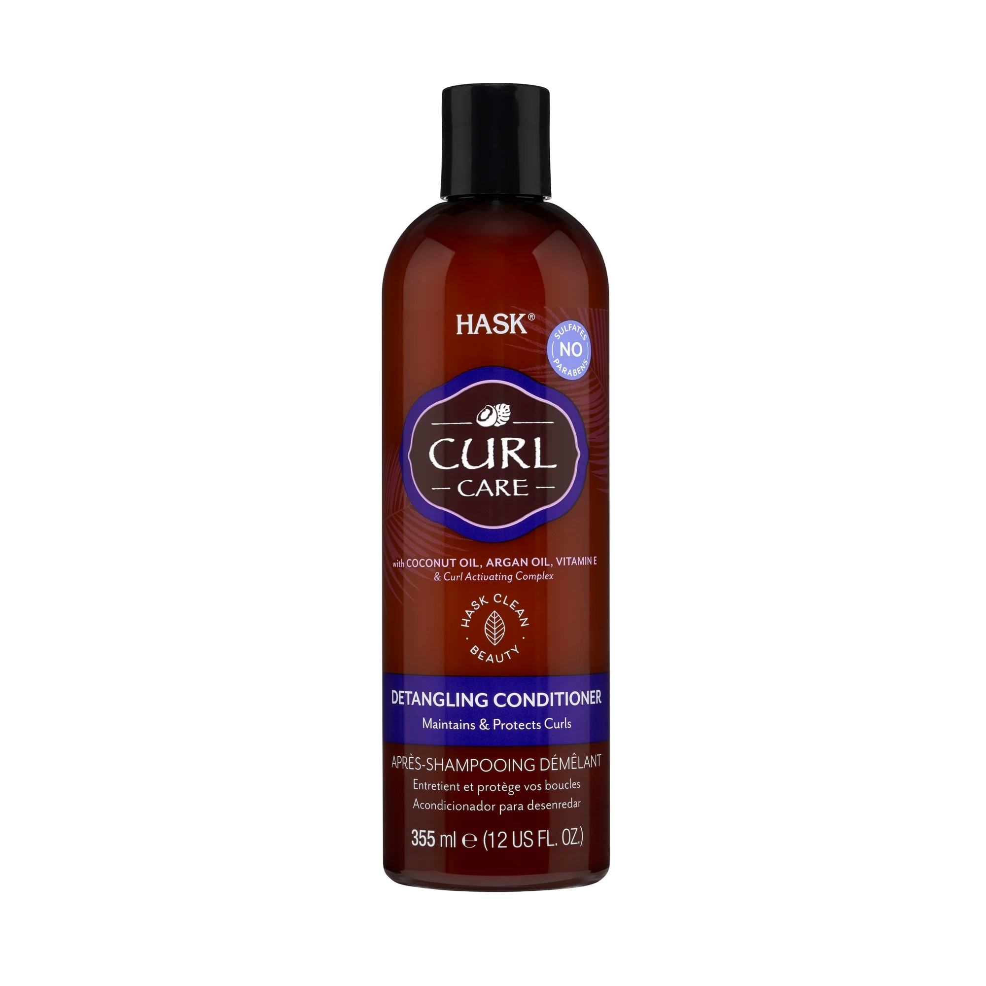 HASK Curl Care Detangling Sulfate-Free Conditioner Coconut Oil, Argan Oil & Vitamin E, 12oz | Walmart (US)