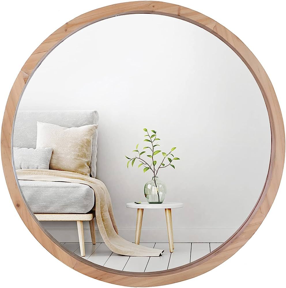 Mirrorize Round Mirror 22" for Living Room Wall Decor, Decorative Circle Mirror, Bathroom Vanity ... | Amazon (US)