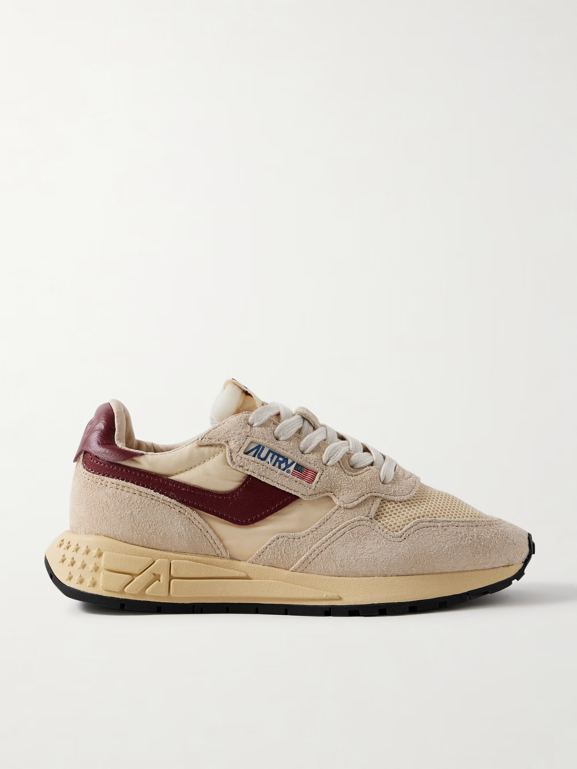 Reelwind Low leather-trimmed suede, mesh and shell sneakers | NET-A-PORTER APAC