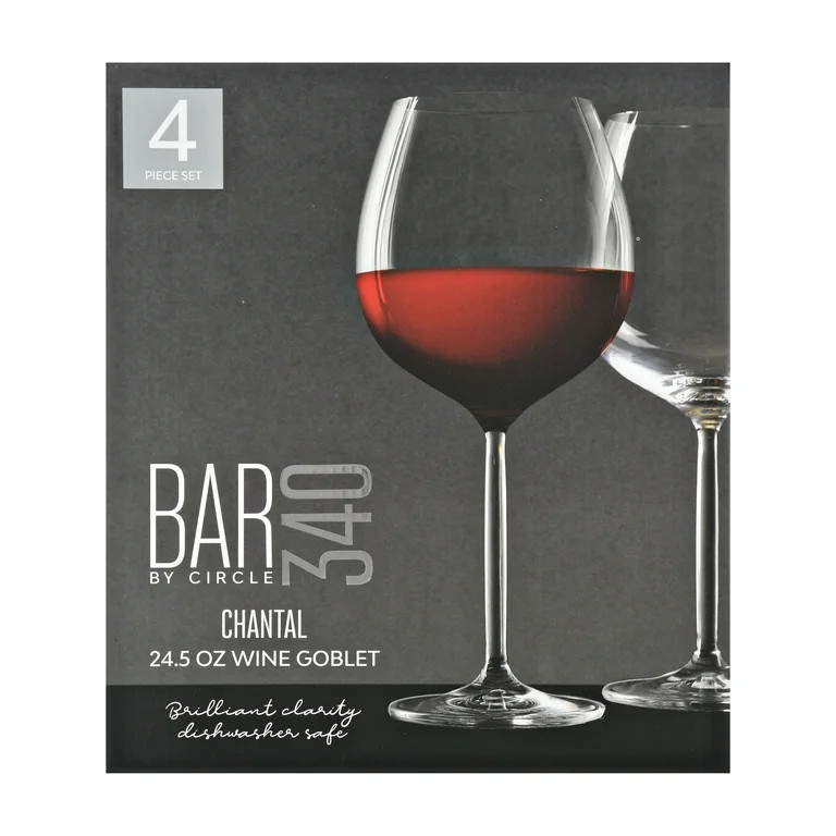 Bar340 Set of 4 Chantal 24.5 Ounce Wine Goblets - Walmart.com | Walmart (US)