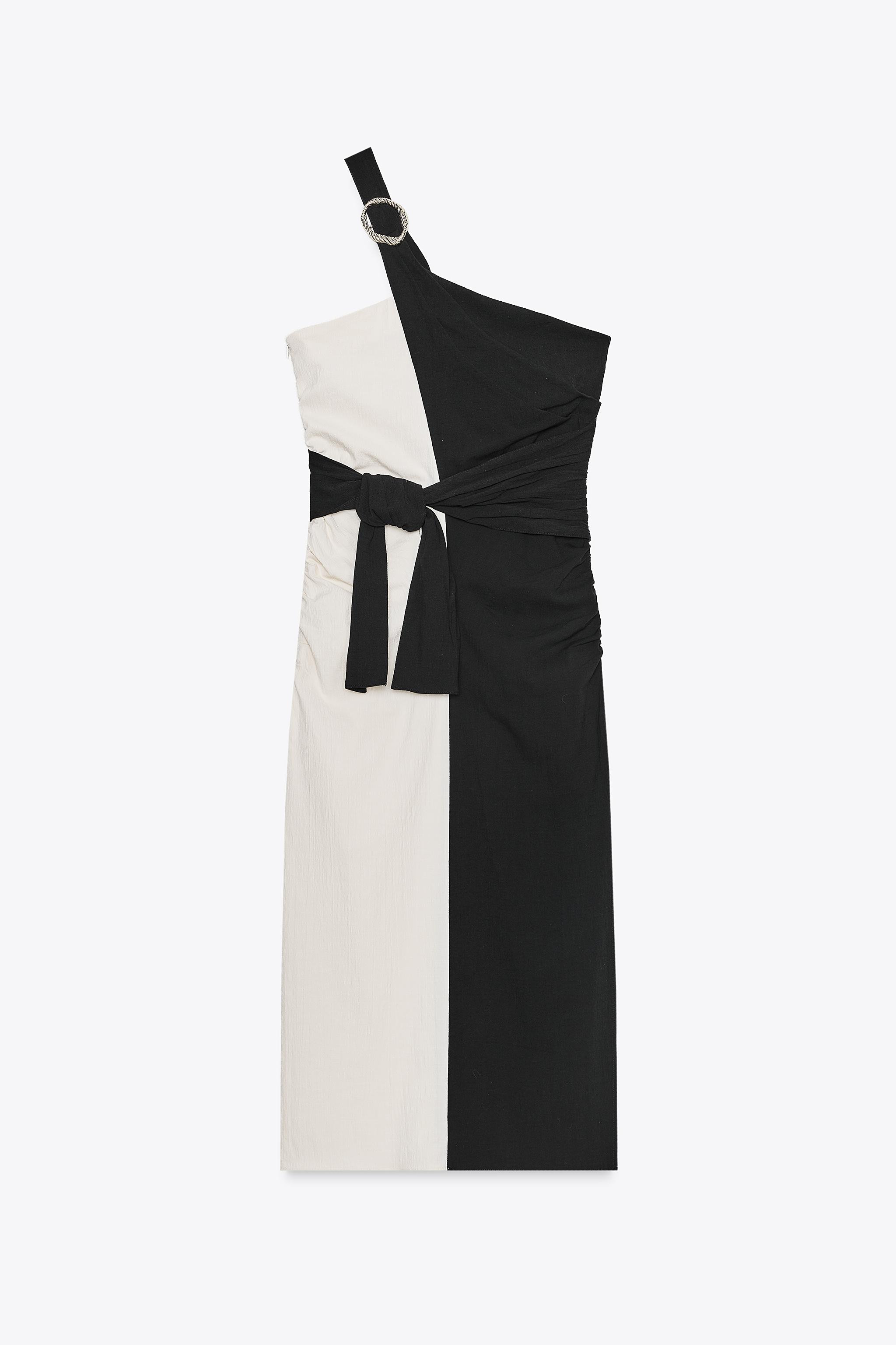 KNOTTED COMBINATION MIDI DRESS | Zara US