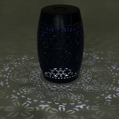 Solar Side Table with Built-in Solar Battery,Stunning Flower Pattern at Night,Eco-Friendly and Energy Efficient Outdoor Furniture Ideal,for Patios Gar | Wayfair North America