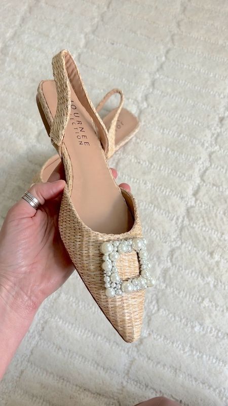 Dressy coastal grandmother flats! Found them in stock at another retailer. Love the texture and pearl accents.

#LTKVideo #LTKfindsunder100 #LTKshoecrush