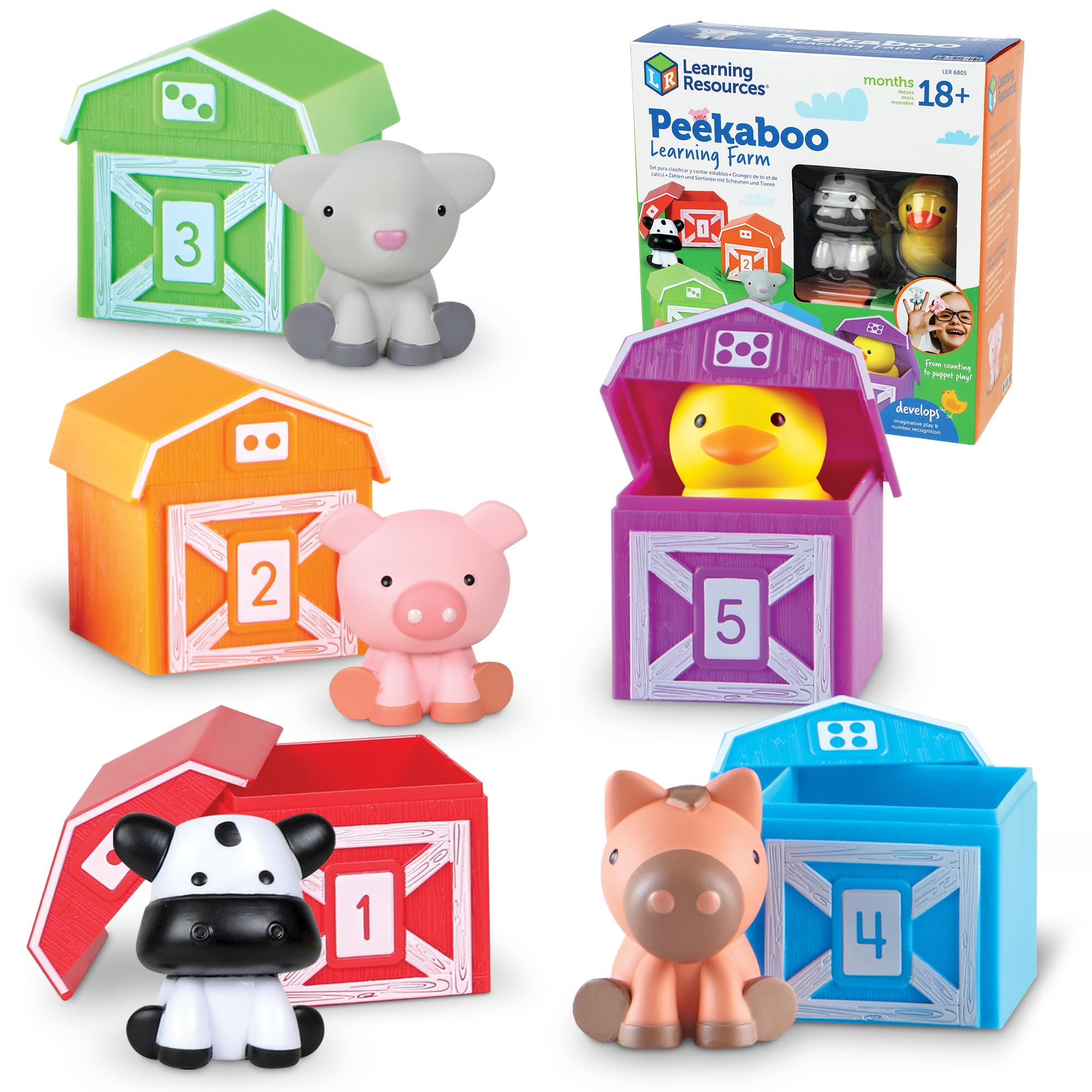 Learning Resources Peekaboo Learning Farm - 10 Pieces, Ages 18+ Months Toddler Learning Toys, Cou... | Amazon (US)